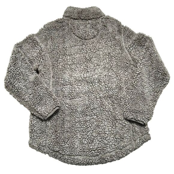 Simply Southern Teddy Bear Faux Fur Sherpa Fleece Mock 1/4 Zip Sweatshirt Top M - Picture 2 of 6
